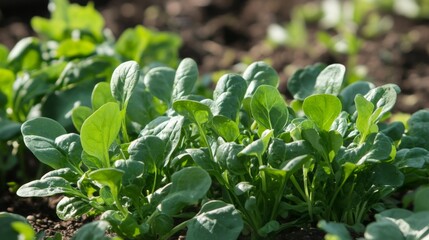 Wall Mural - Fresh Green Leafy Vegetables in Garden