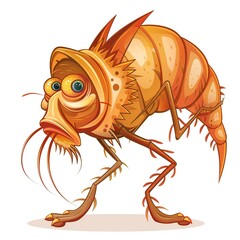 Flea Disgust emotion fantasy animal cartoon isolated whitebackground