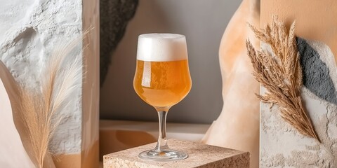 Elegant view of a glass of beer.