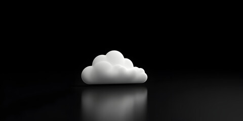 Cloud upload icon web banner. Cloud upload icon isolated on black background with copy space.