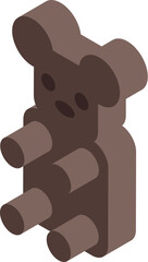 Wall Mural - This isometric icon of a brown teddy bear sitting with its legs crossed is perfect for any project related to childhood, toys, or cuteness