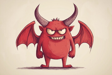 portrait of a funny devil character