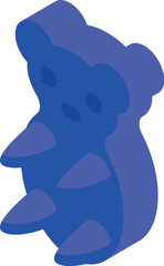 Wall Mural - This blue teddy bear toy is sitting down, perfect for projects related to childhood, toys, and more