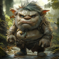 Poster - portrait of a funny troll character