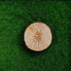 Piece of Wood on Lush Green Field