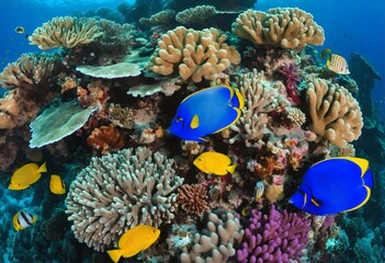 Coral reef underwater in the ocean