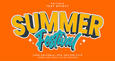 editable text style effect - summer festival text style theme.