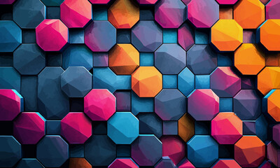 Wall Mural - A geometric vector of a hexagon pattern.