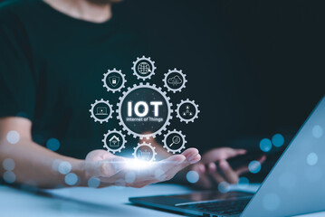 Wall Mural - iot technology, internet of things. internet of things (iot) concept. illustration features intercon