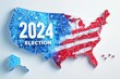 © sukrich - USA map with electoral votes, dynamic background, election graphics, 3D illustration
