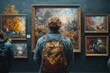 © Sebastian - A painter unveiling their latest work at an exhibition, receiving admiration and praise from viewers. Concept of artistic recognition and fulfillment.