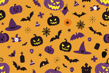 Wall Mural - Halloween Pattern Background vector illustration