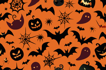 Wall Mural - Halloween Pattern Background vector illustration