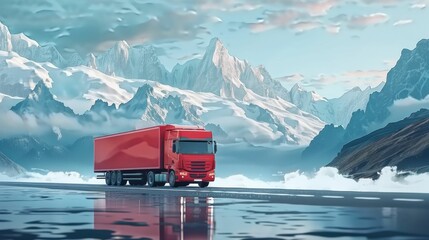 truck on road logistic concept