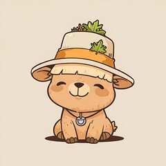 Sticker - Cute Cartoon Animal Wearing a Hat