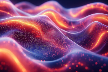 Wall Mural - a digital display showing moving, interlocking shapes that continuously morph into new, fascinating 