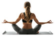 © Graphic Genius - Practicing yoga indoors with a tranquil focus on wellness isolated on transparent background