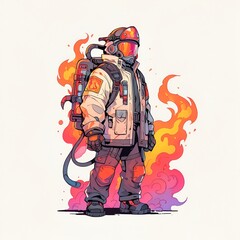 Poster - Firefighter in Action