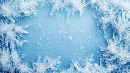 Frosty ice border background