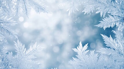 Frosty ice border background