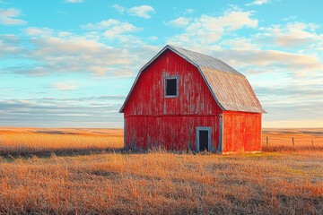 A quaint barn in the rural countryside of South Dakota.