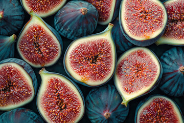 Sticker - Lay flat sliced fresh figs.