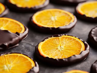 Wall Mural - Orange Slices Covered in Chocolate