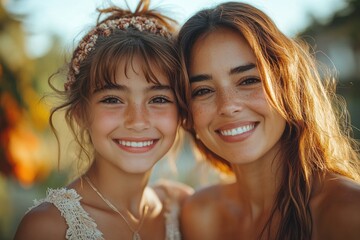 Canvas Print - Two Smiling Women Close Up Portrait