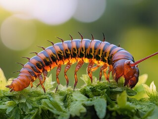 centipede isolated on summer background