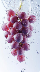 Wall Mural - grapes in water splash