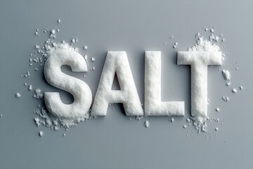 scattered salt, spells the word 