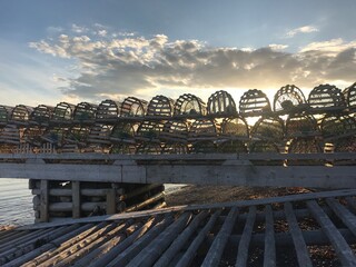 crab pots in the harbour