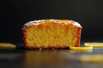 Wall Mural - A Slice of Lemon Cake Drizzled with Glaze