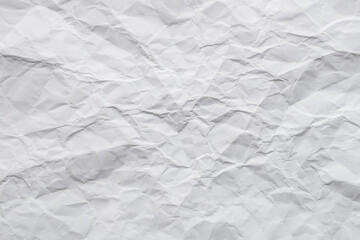 Crumpled paper white texture background