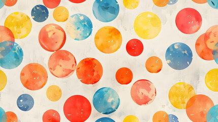 Sticker - Retro Polka Dot watercolor vintage background