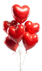 Wall Mural - heart shaped balloons , isolated, transparent background, AI generated