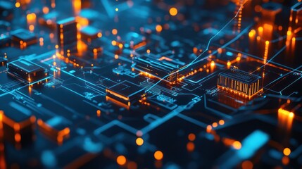 Abstract Futuristic Circuit Board