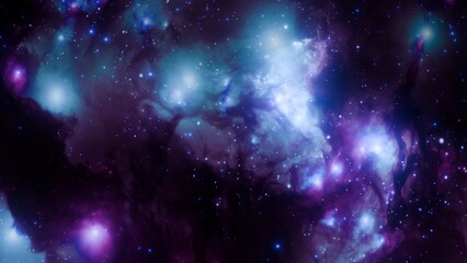 Wall Mural - Enchanting Nebula with Star Clusters in Deep Galaxy Scene
