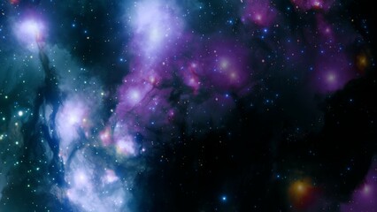Wall Mural - Vibrant Galaxy Nebula and Stars in Outer Space Scene