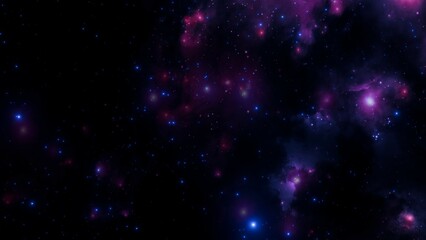Wall Mural - Mystical Space Nebula in Vibrant Colors with Starfield