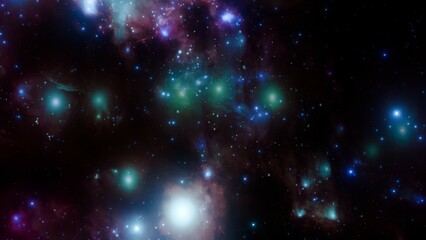 Wall Mural - Beautiful Nebula and Star Clusters in Galaxy – Space Art