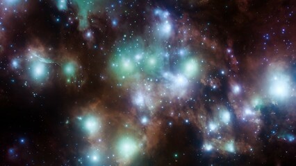 Wall Mural - Realistic Galaxy Nebula with Bright Stars and Space Clouds