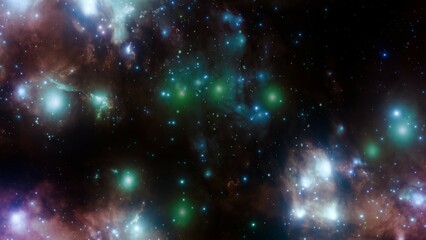 Wall Mural - Realistic Colorful Nebula and Stars in Deep Space