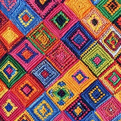 Wall Mural - 128. **Filipino traditional textile pattern with colorful, detailed motifs.**