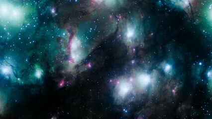 Wall Mural - Fantasy Outer Space Nebula Background with Stars and Planets