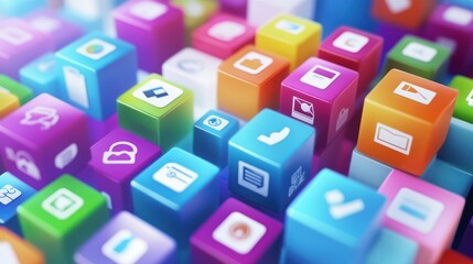 Colorful Cubes with App Icons
