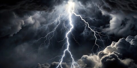 Wall Mural - Lightning bolt with black and gray smoke from bottom to top against backdrop