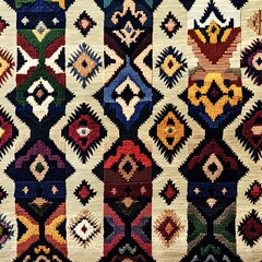 Wall Mural - 108. **Iraqi traditional weaving pattern with rich, detailed designs.**