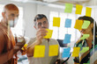 © BONNINSTUDIO/Stocksy - Creative team planning project using sticky notes on glass wall