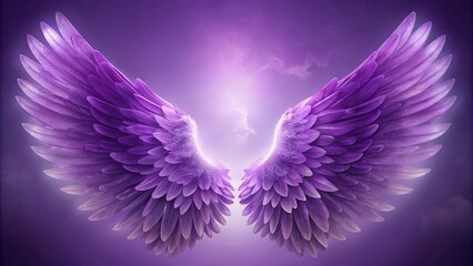 a unique and mystical stock photo of a purple angel wing against various backgrounds